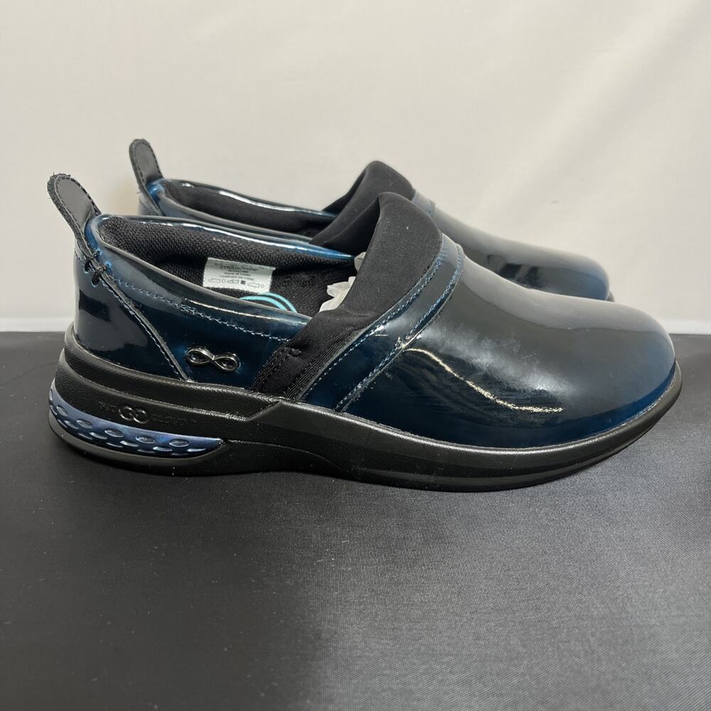 New Infinity by Cherokee Uniforms Stride Womens Slip On Patent Blue Sz 6.5 Chrty - Picture 7 of 13